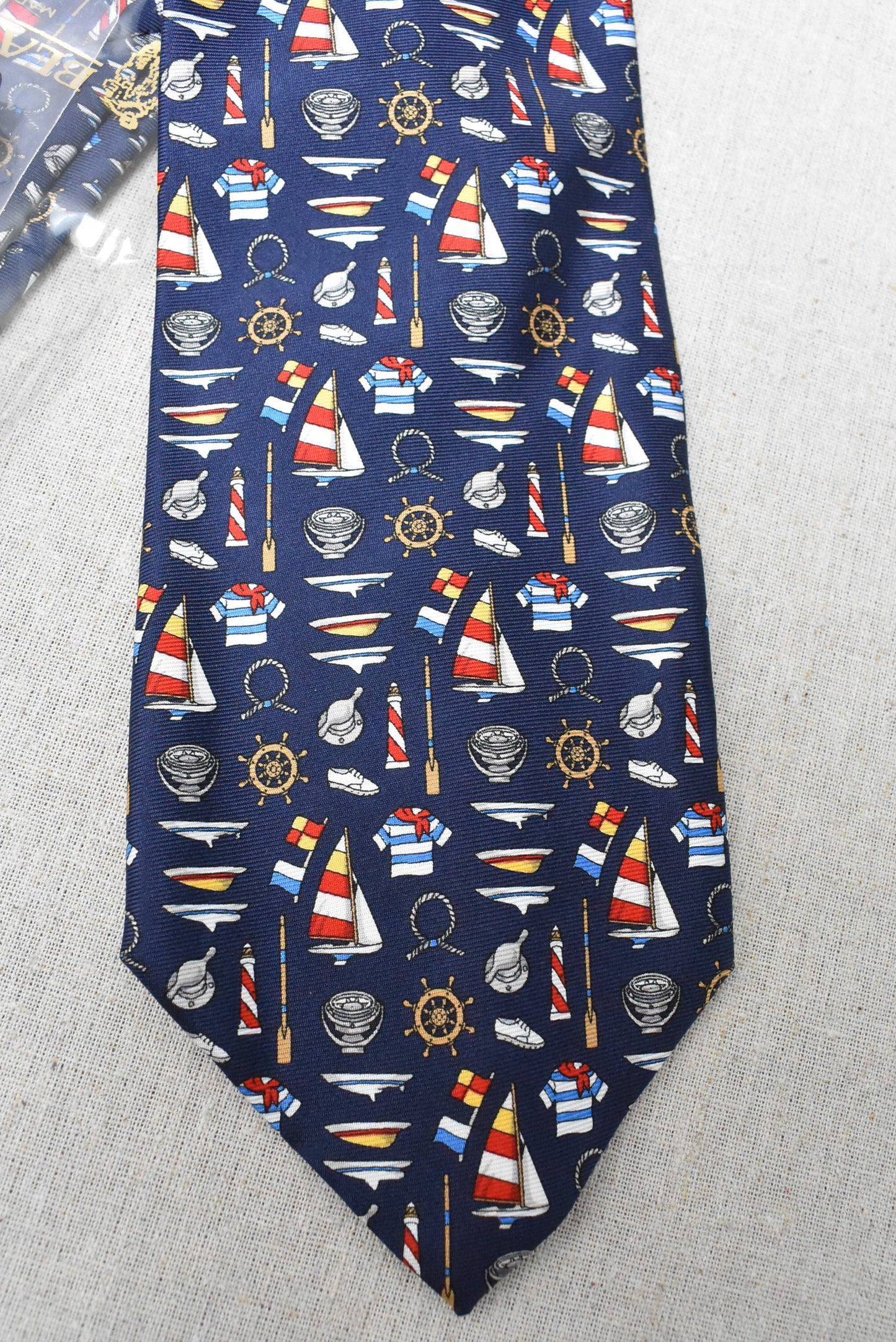 Beaufort pure silk nautical themed tie, NWT