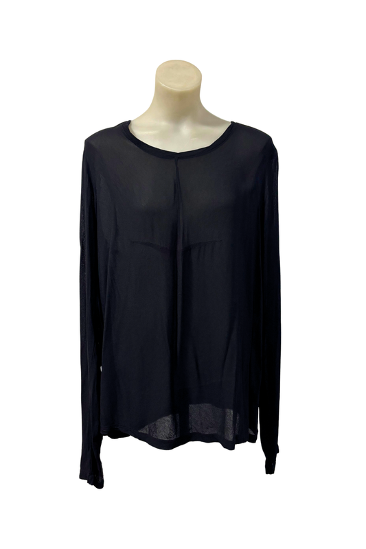Nom*d mesh long sleeve screen printed blouse, 16