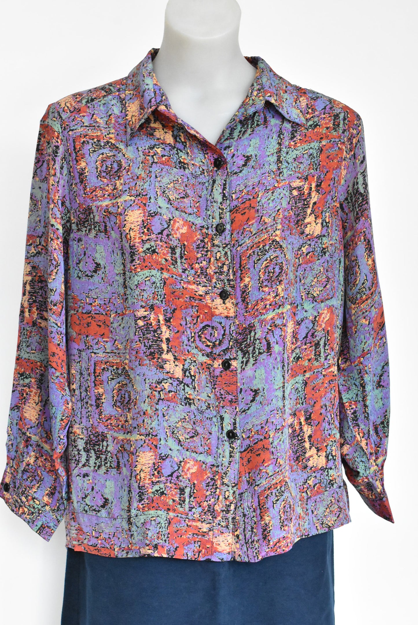 Eves St Clair retro silk shirt, M/L