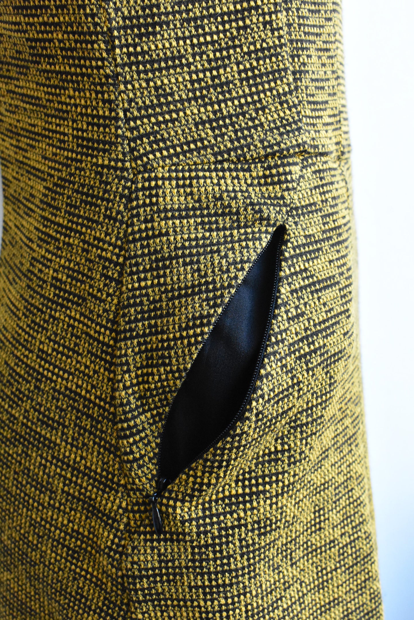 H&M black & yellow sheath dress, size S