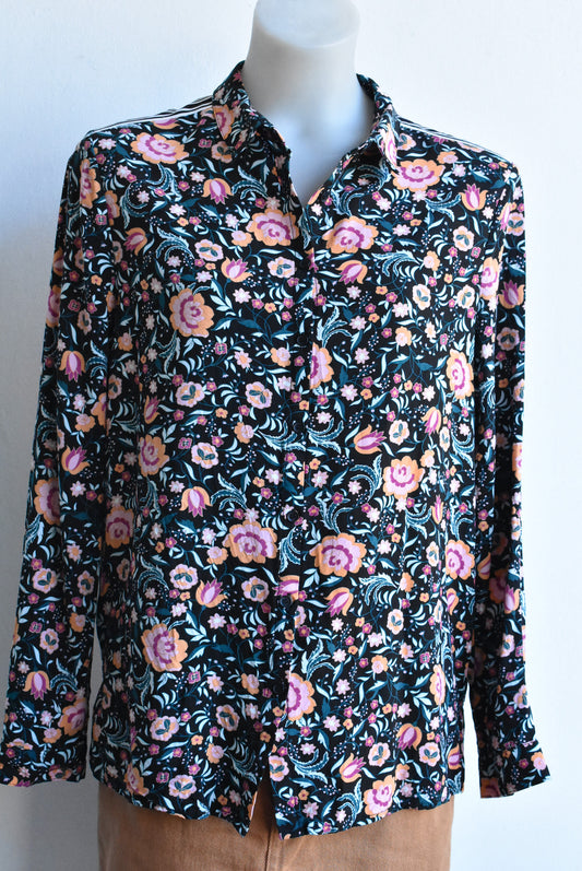 Cotton On dark floral shirt, size S/P