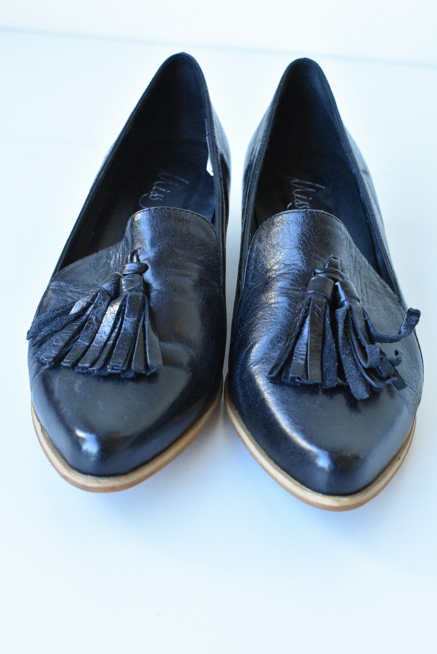 Miss Sofie black patent leather loafers, size 40