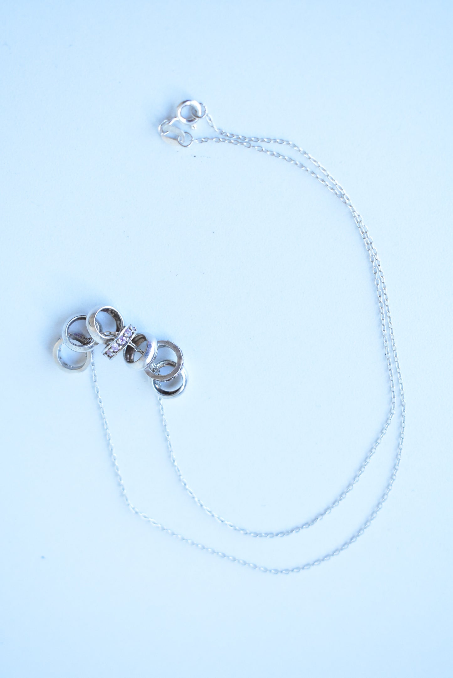 Silver ring charm necklace (925)
