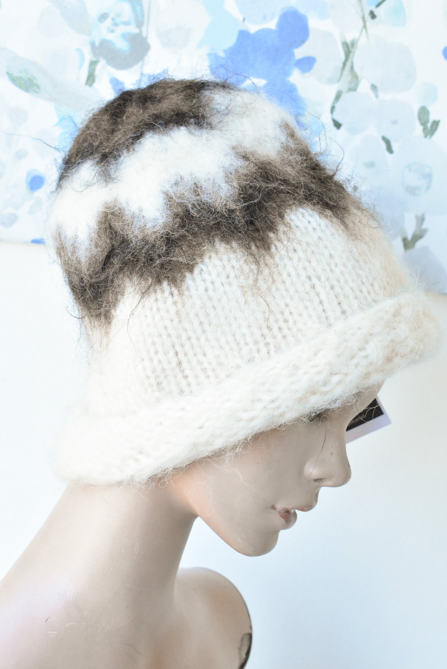 Fuzzy knit hat