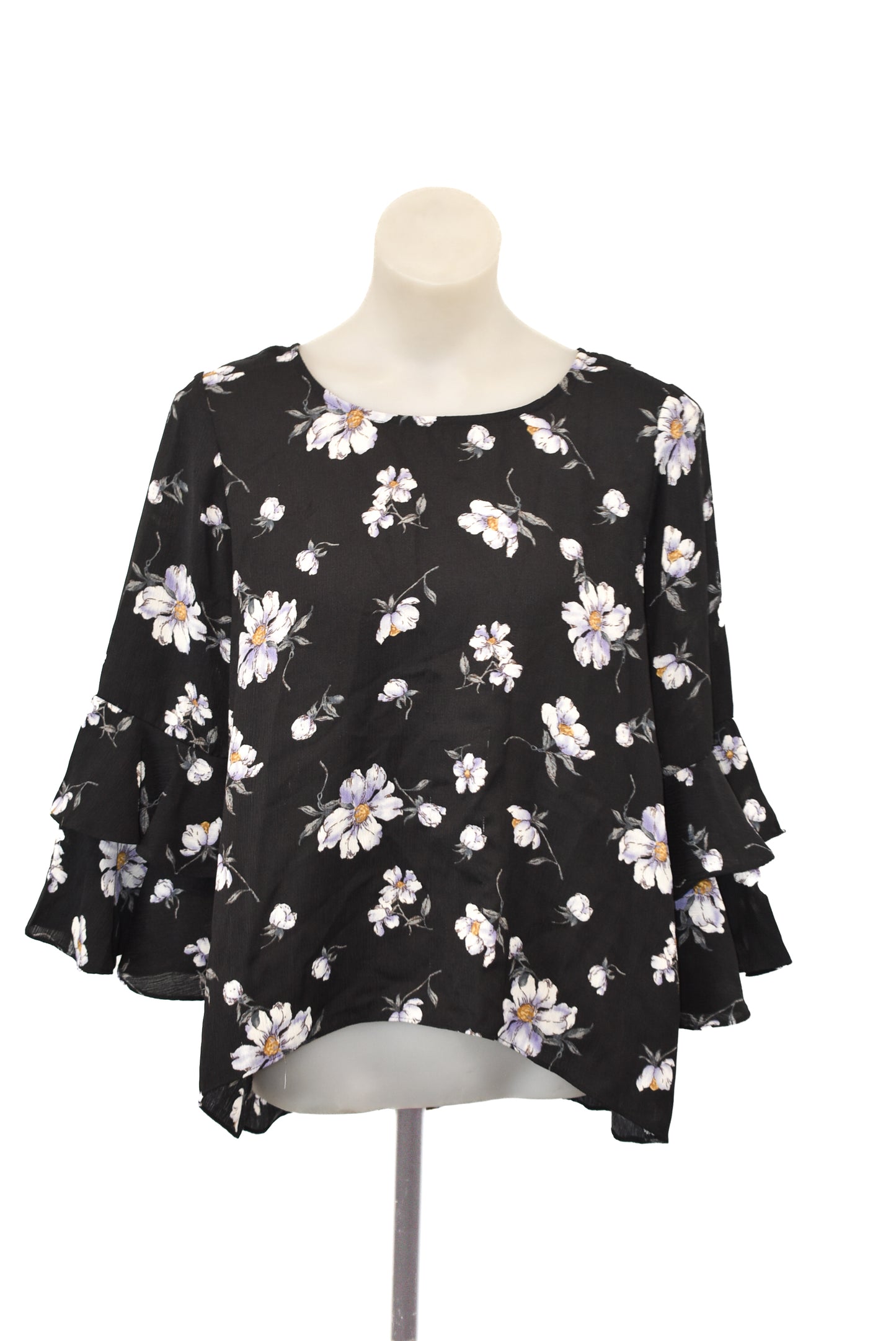 Seeking Lola Black Floral Print Top, 10