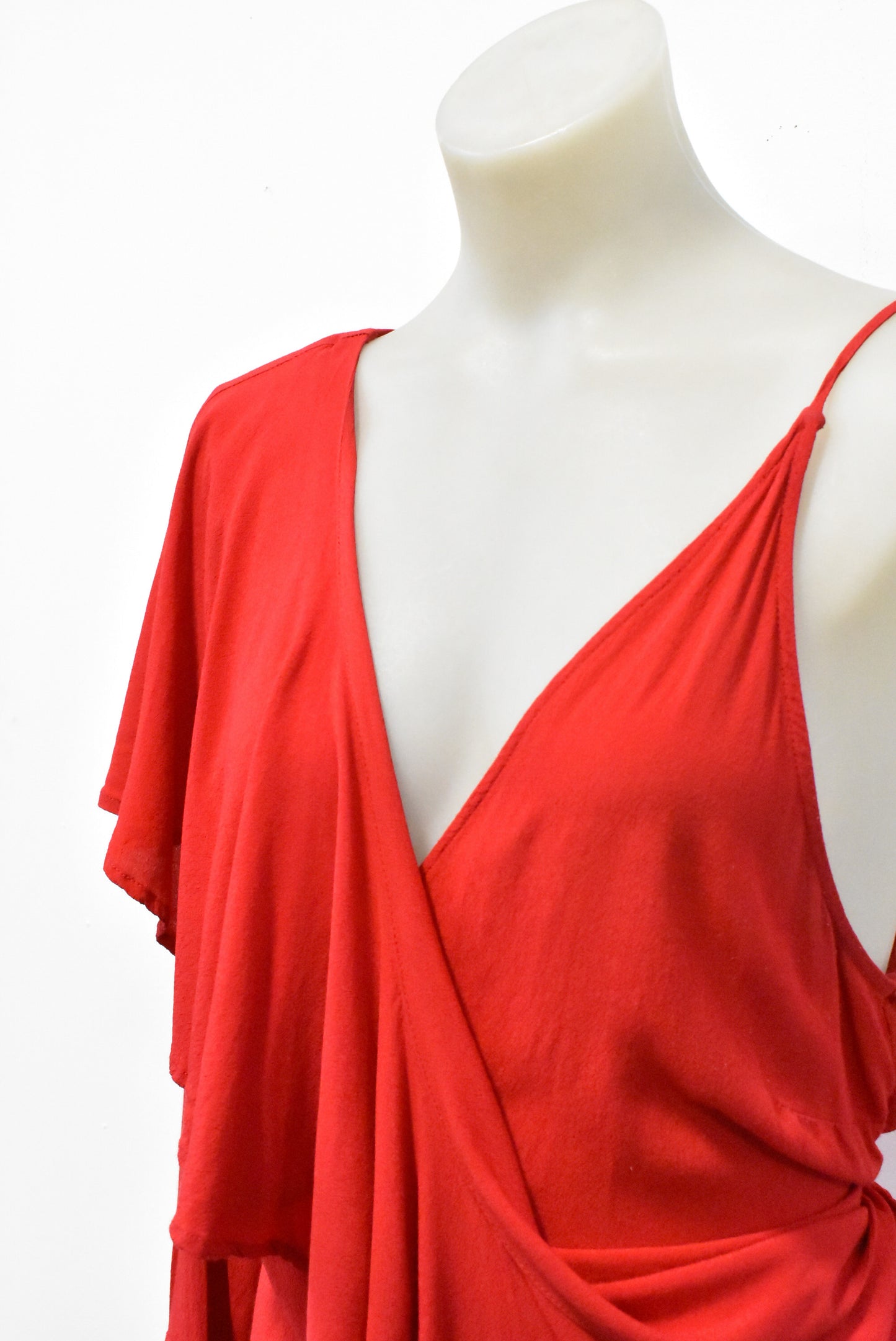 COOP red wrap top, size L