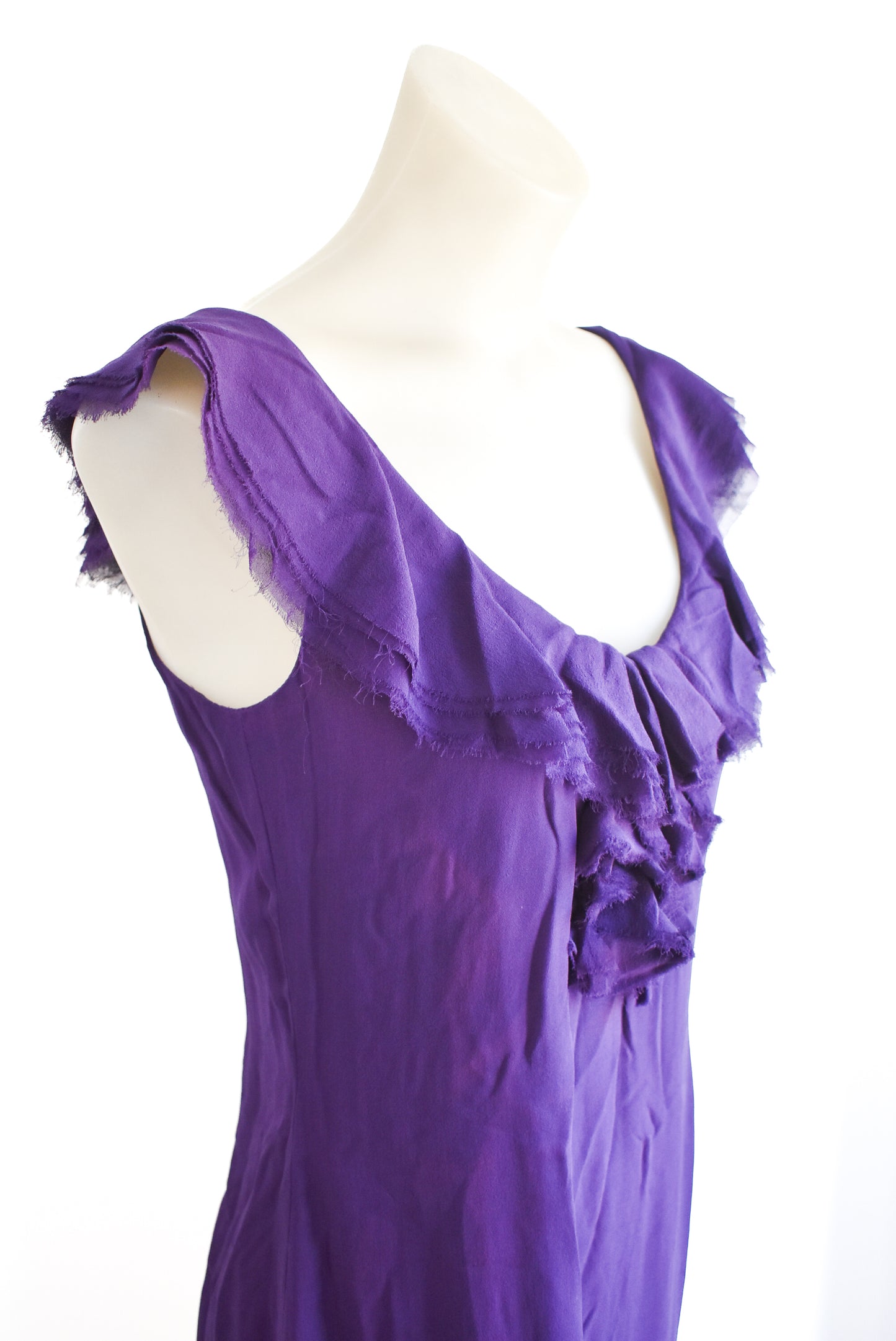 Beth Ellery purple frilly-neck dress, 10