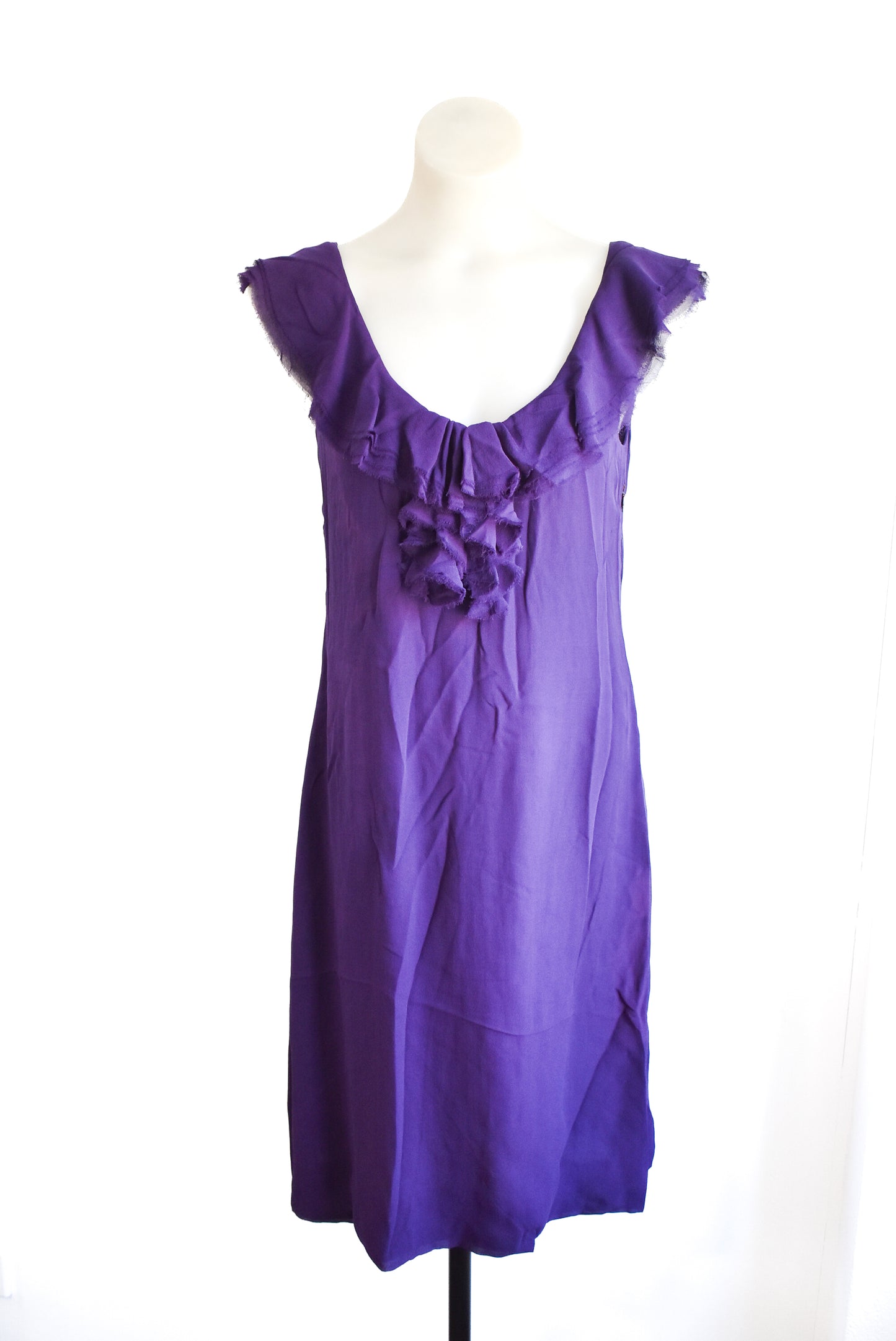 Beth Ellery purple frilly-neck dress, 10