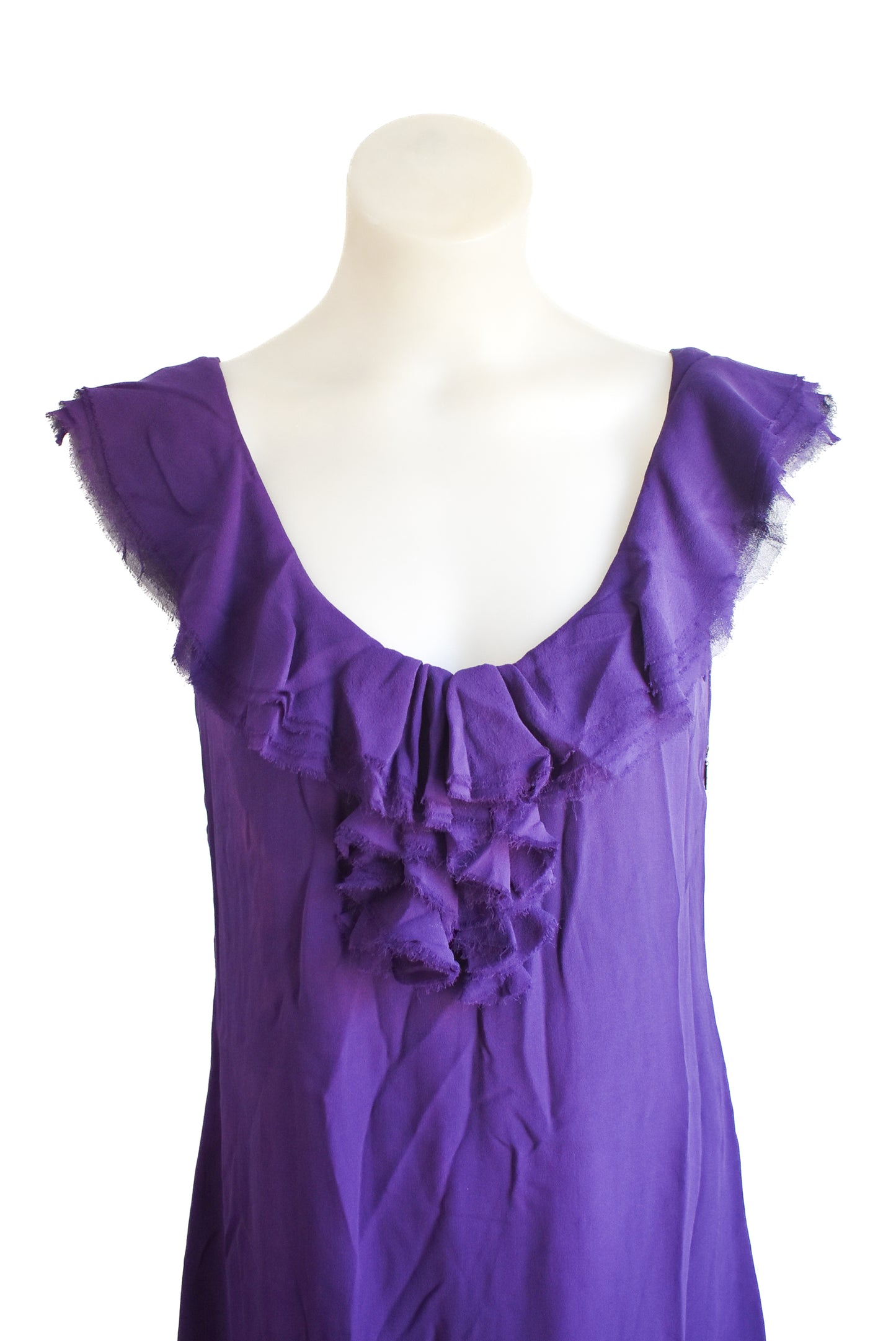 Beth Ellery purple frilly-neck dress, 10