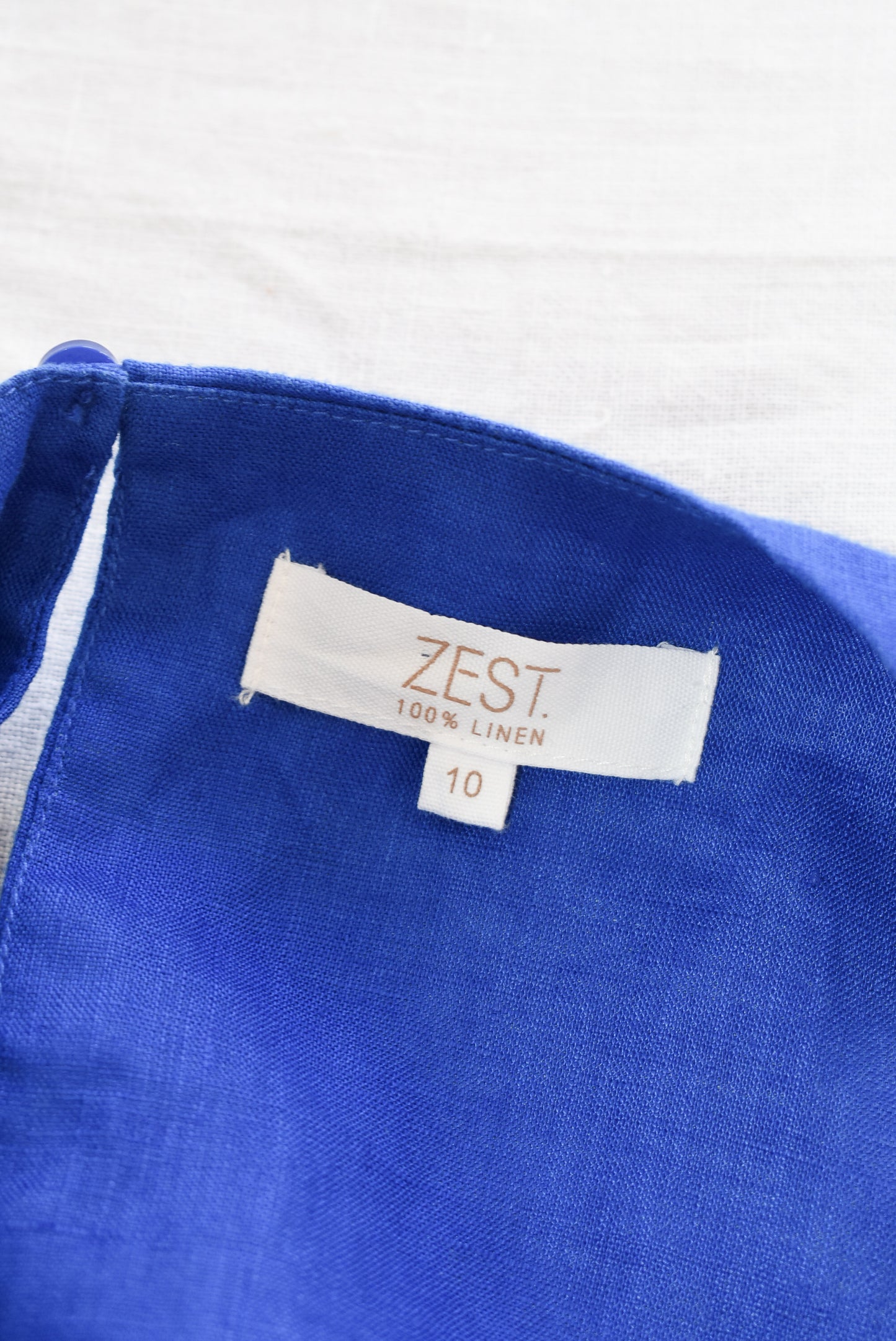 Zest 100% linen blue midi dress, 10