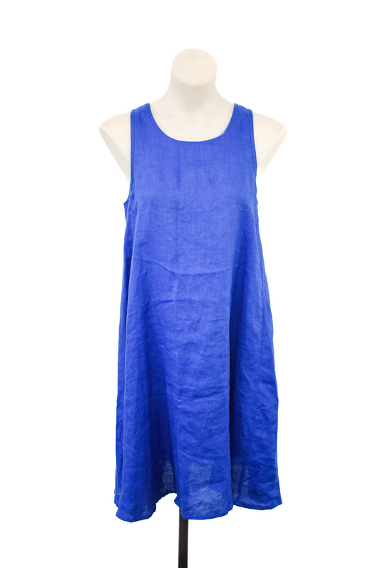 Zest 100% linen blue midi dress, 10