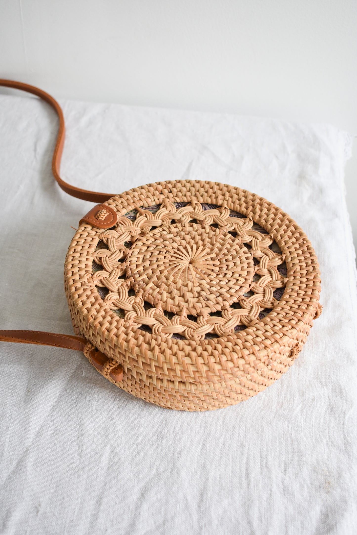 Summer vibes round rattan bag