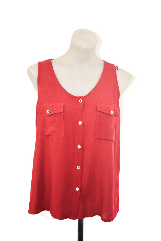 Viscose button up tank top