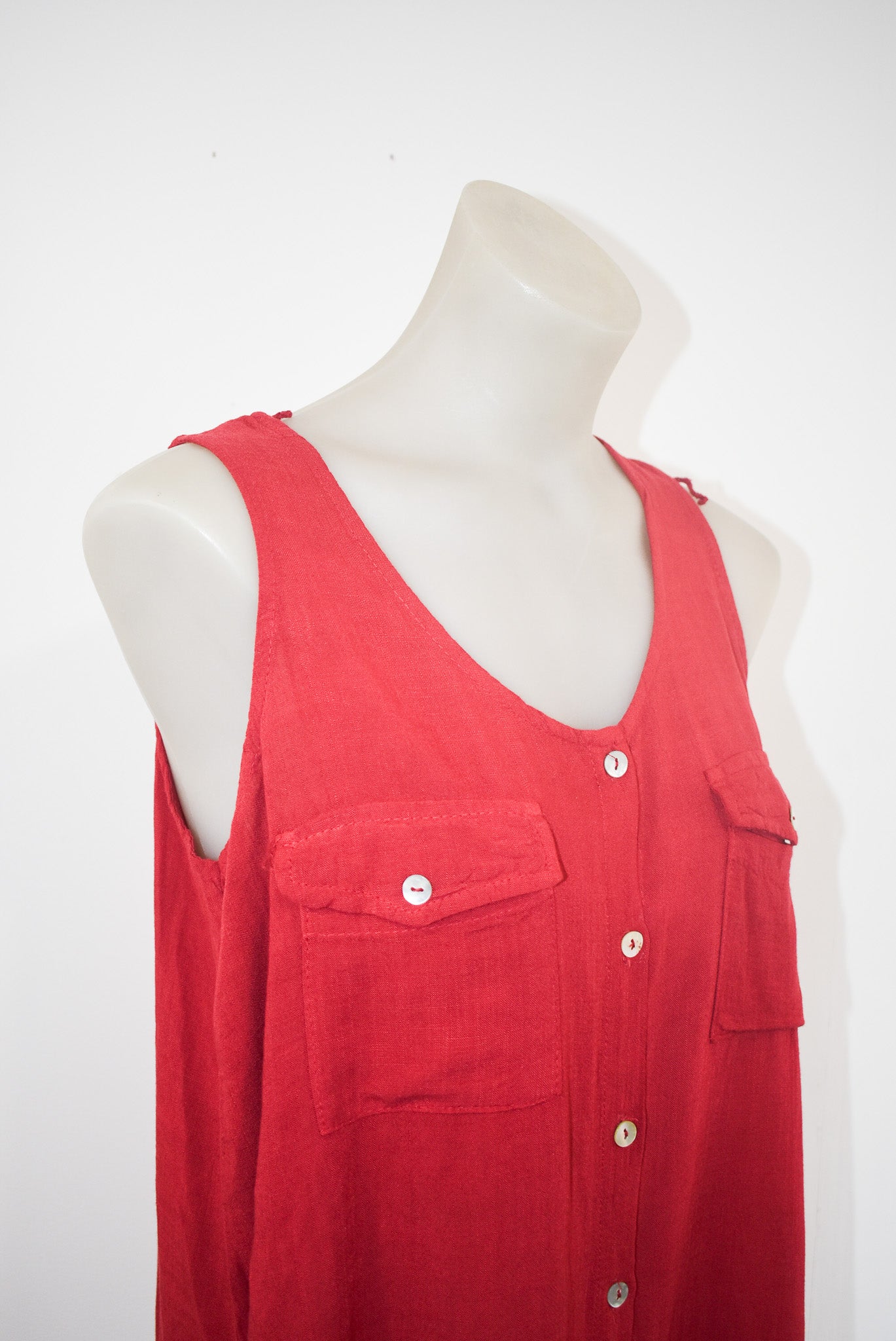 Viscose button up tank top