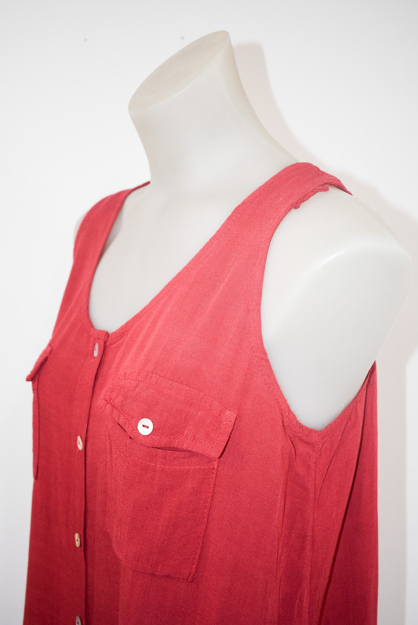 Viscose button up tank top