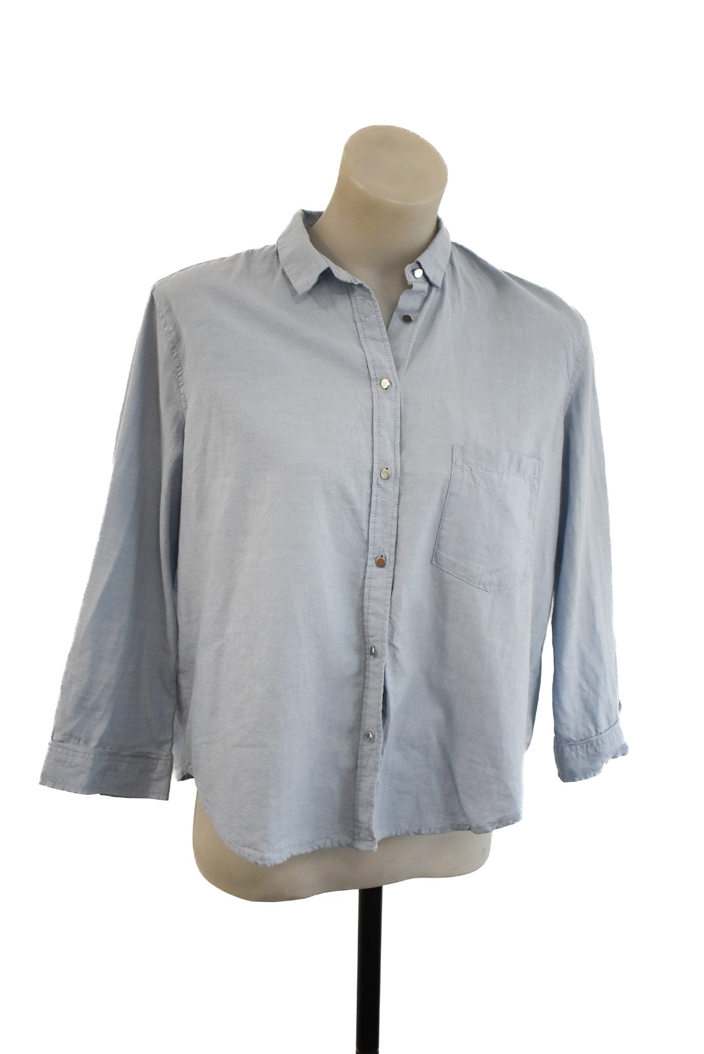 MNG baby blue button up, M