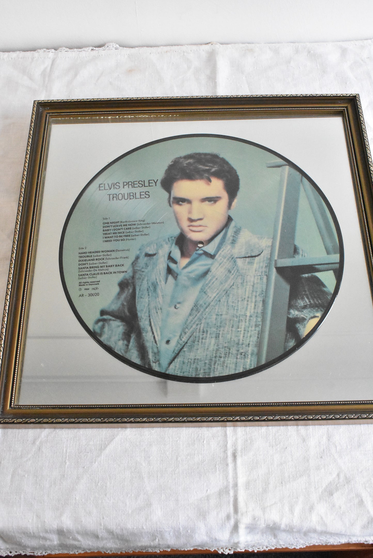 Elvis Presley framed Troubles record