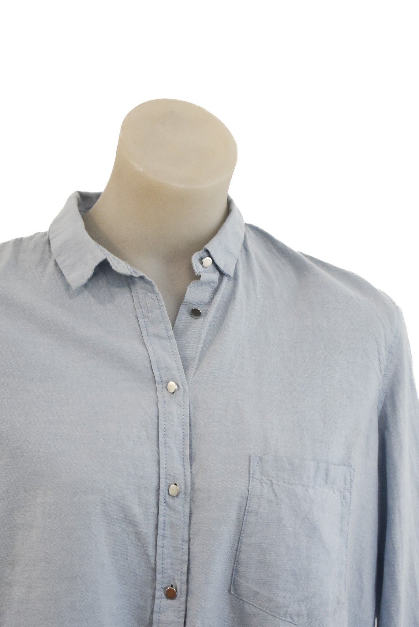 MNG baby blue button up, M