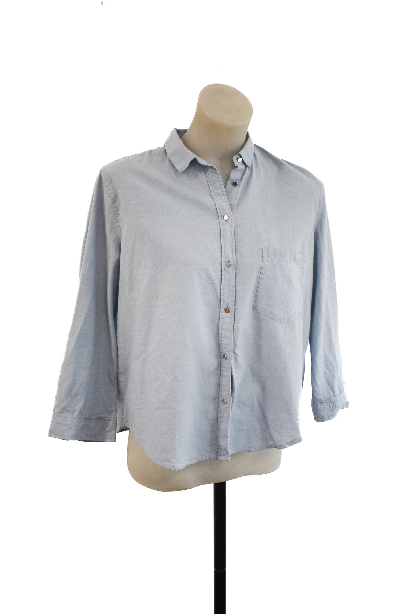 MNG baby blue button up, M