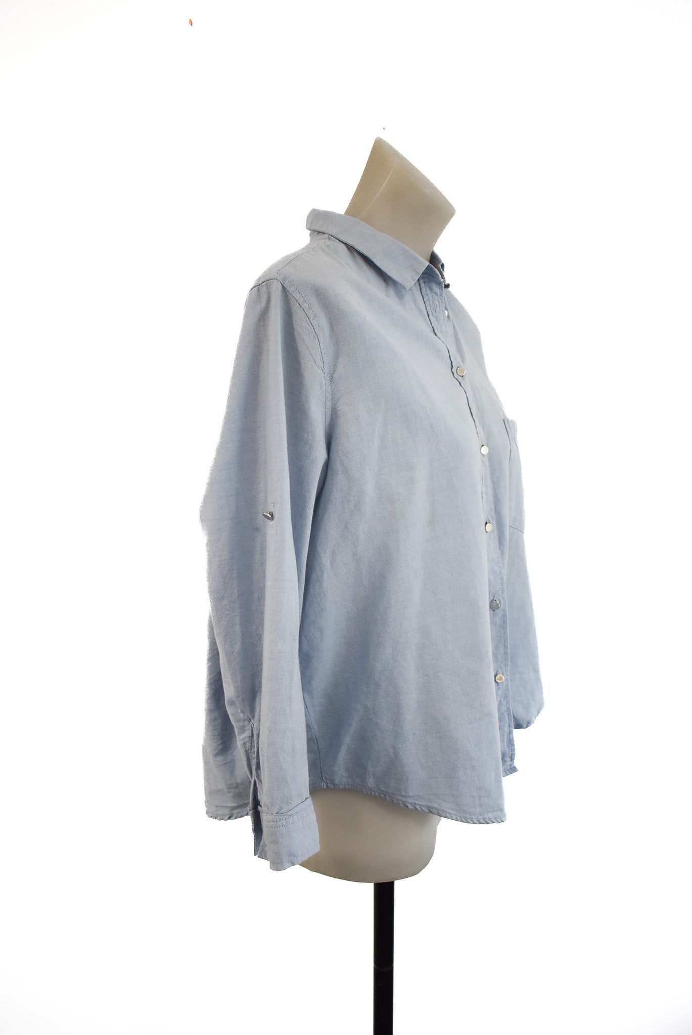 MNG baby blue button up, M