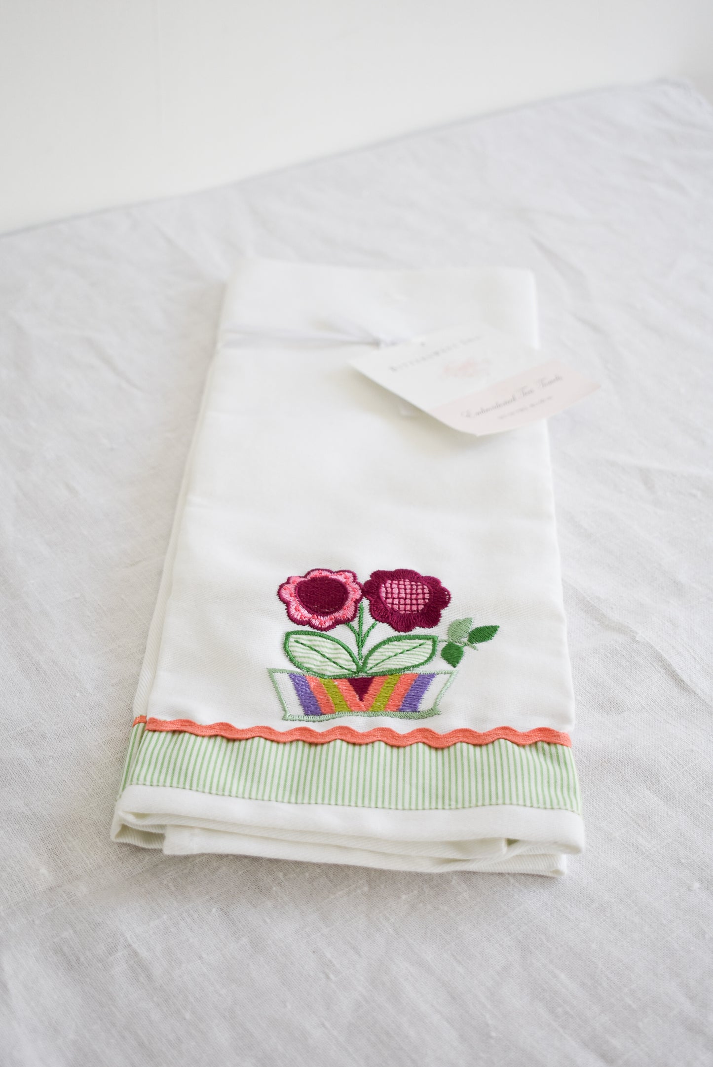 Bittersweet Inn embroidered tea towel set