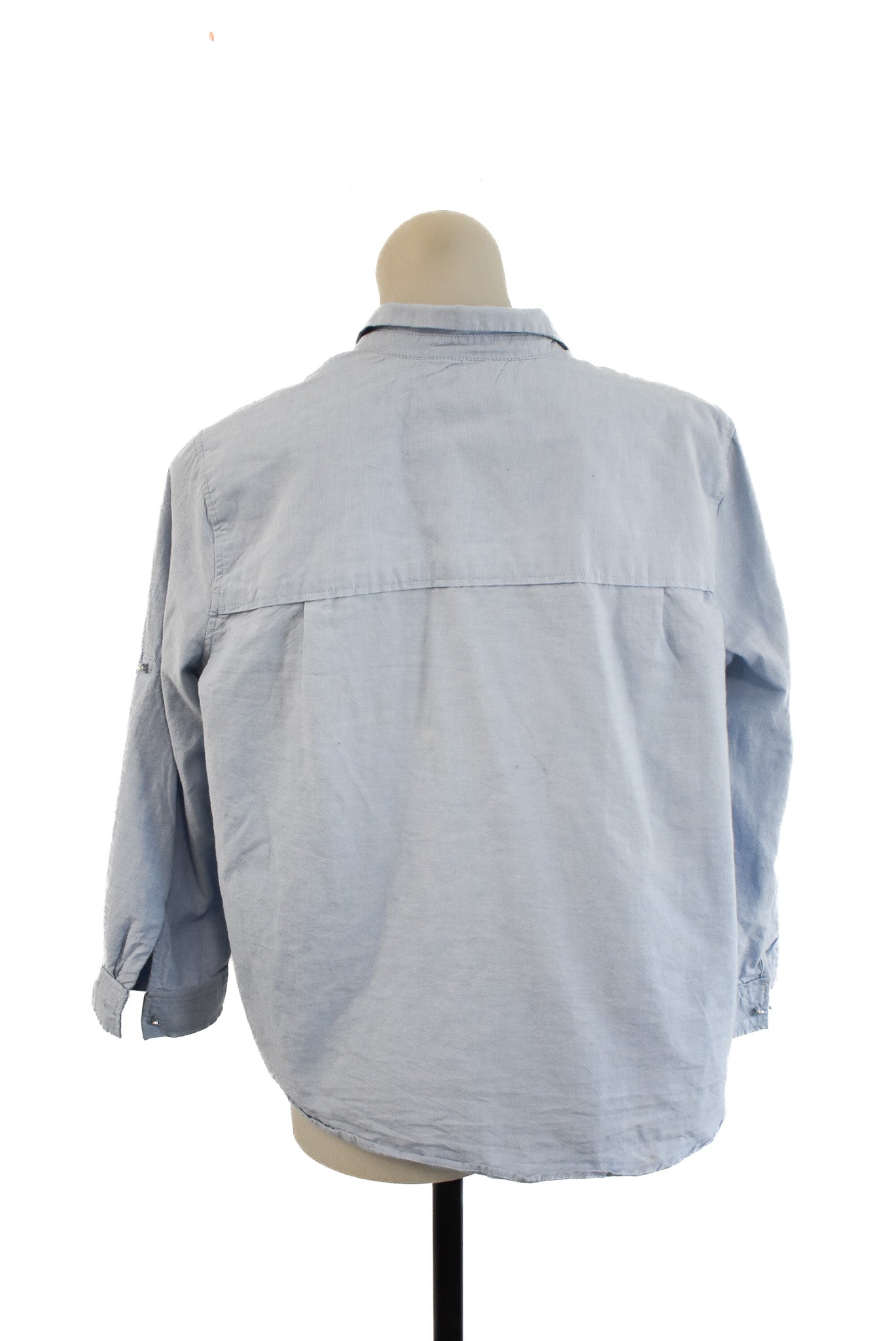 MNG baby blue button up, M