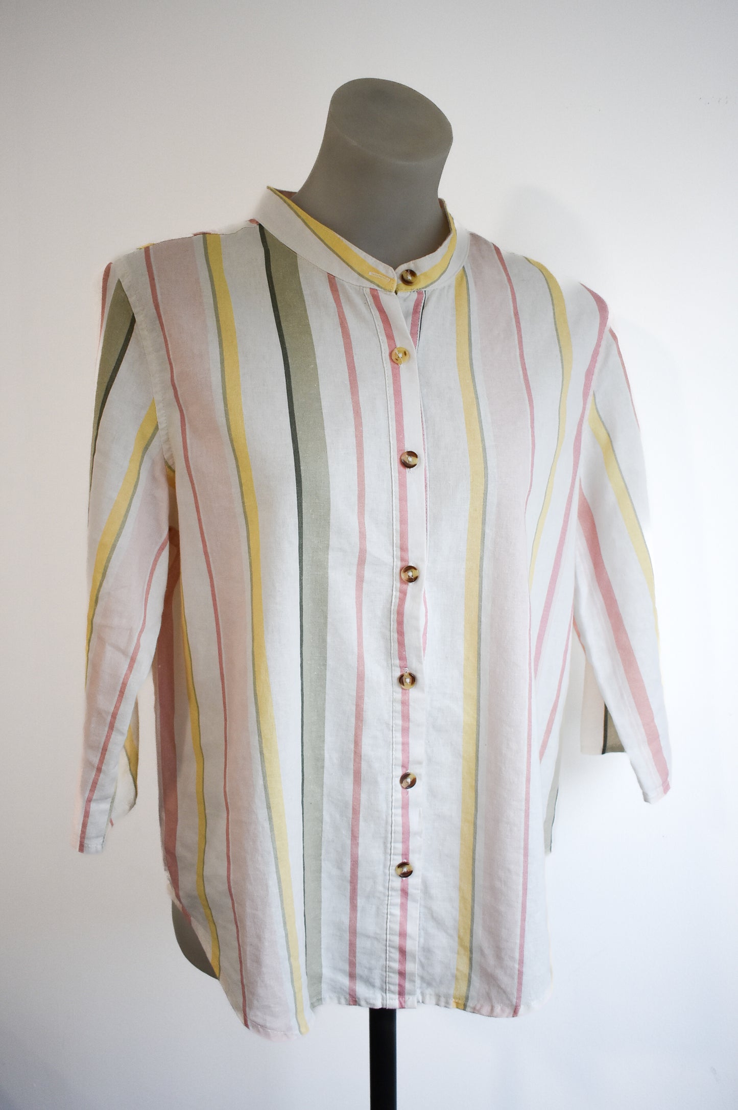 Twin Lakes striped linen blouse, 14