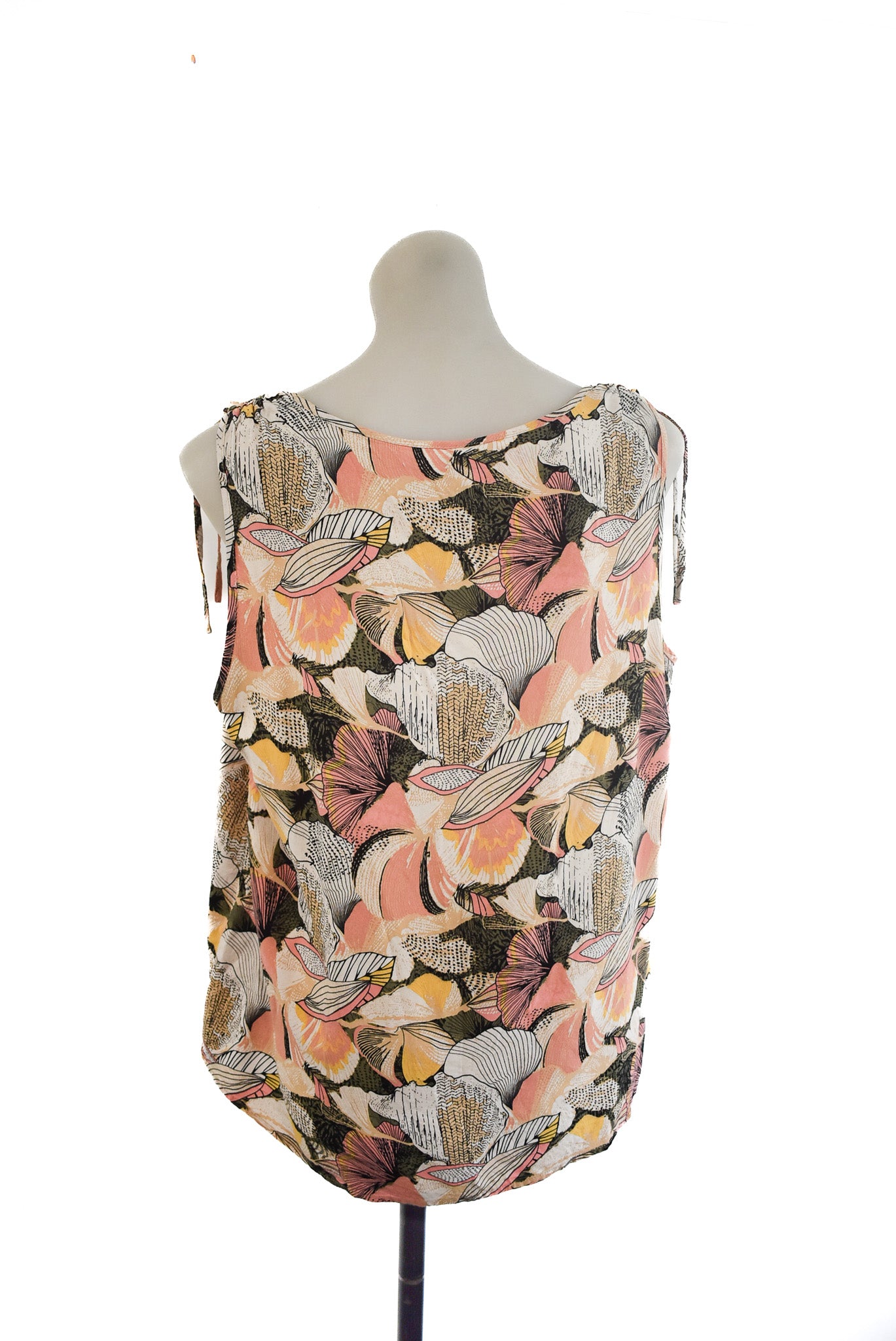 Soyaconcept floral ruched sleeve vest top, XL