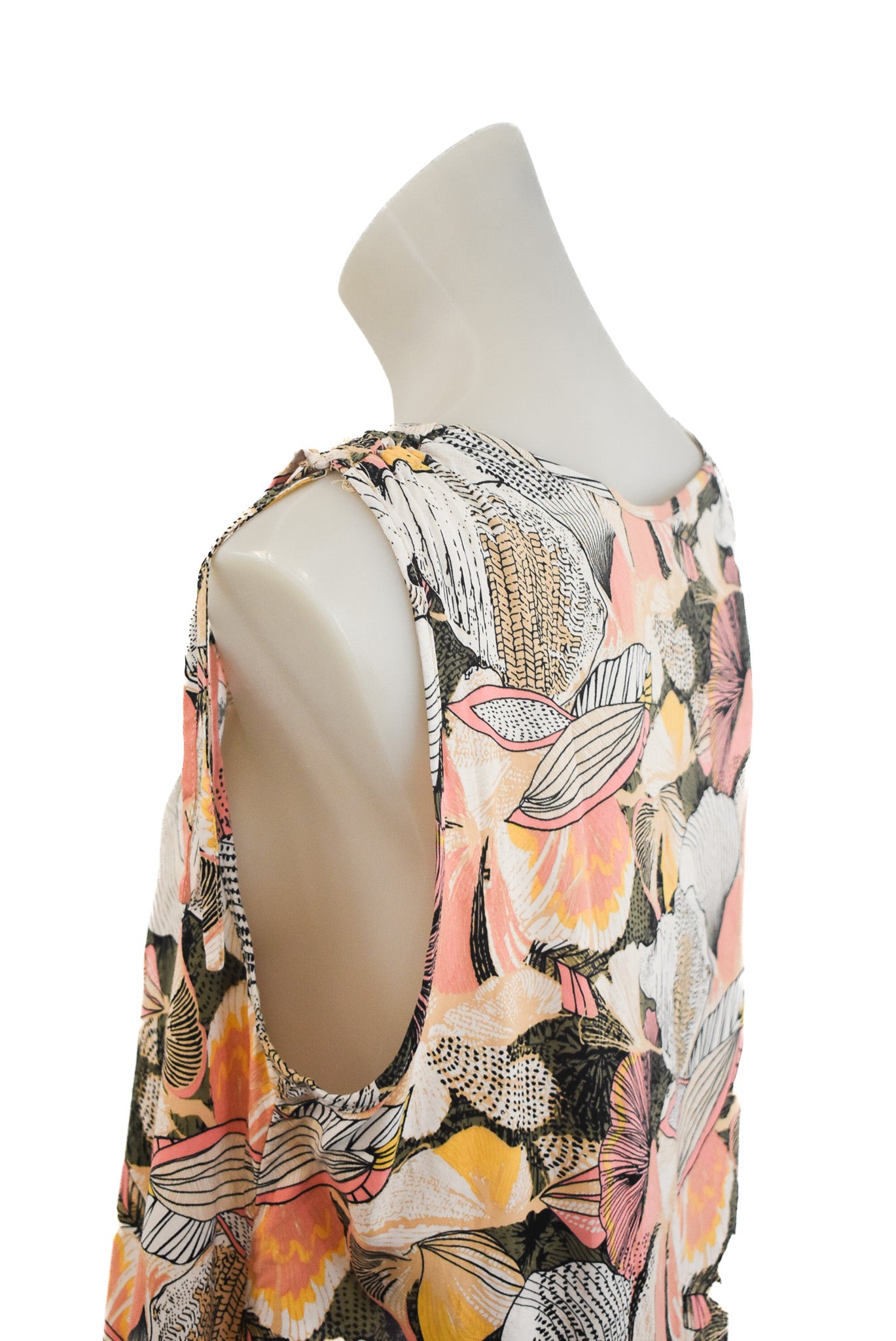 Soyaconcept floral ruched sleeve vest top, XL