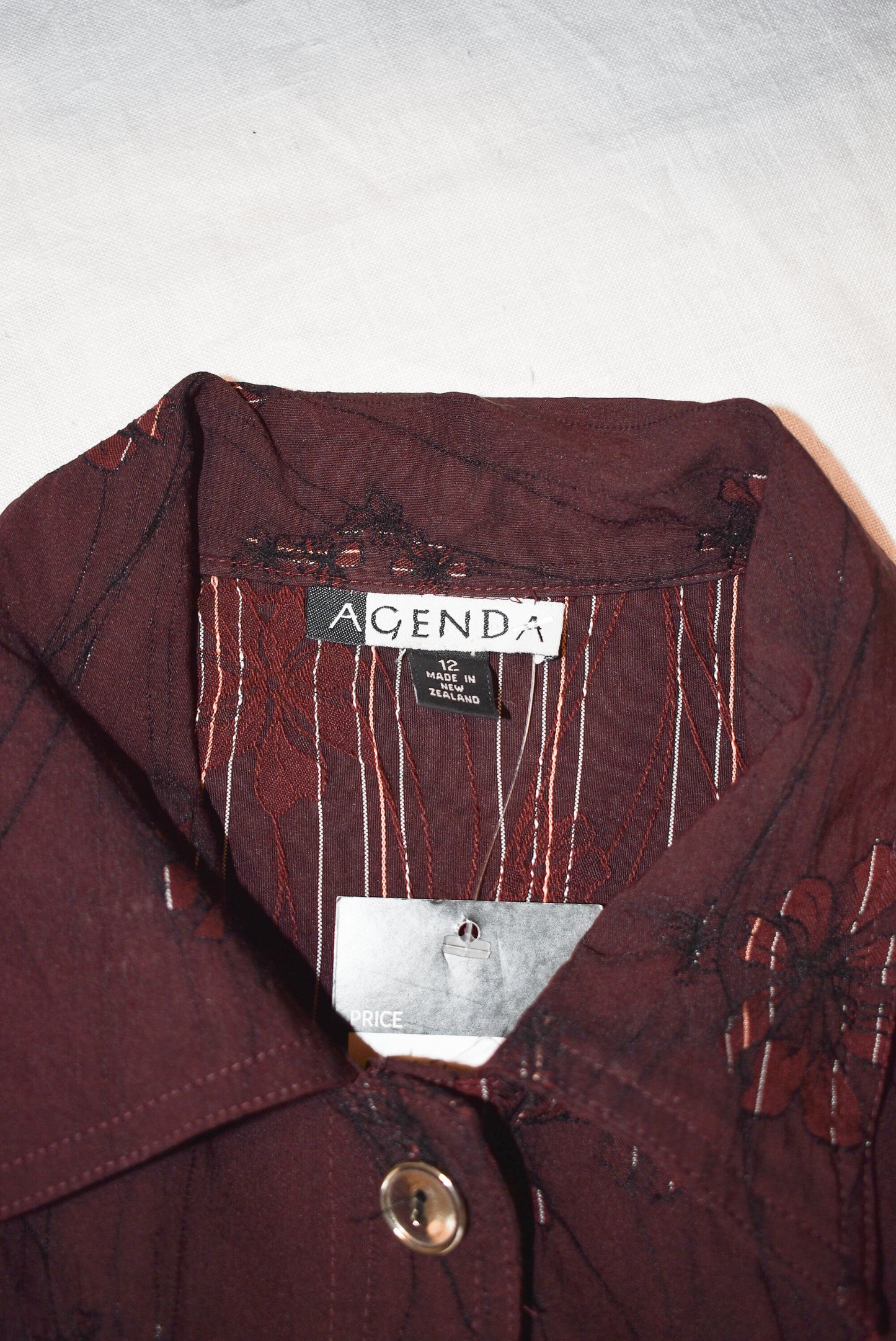 Agenda brown button down shirt, 12