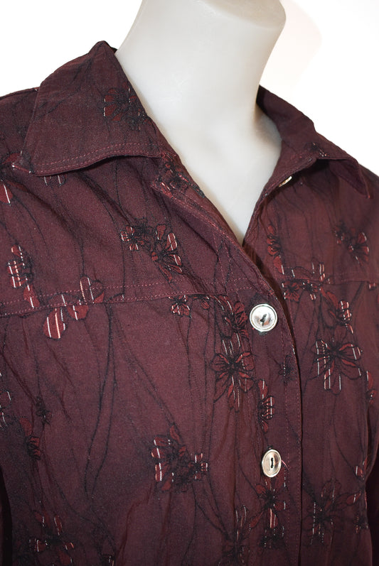 Agenda brown button down shirt, 12