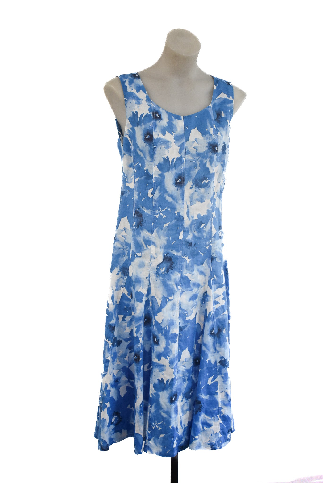 The Clothing Company blue floral linen dress, 10