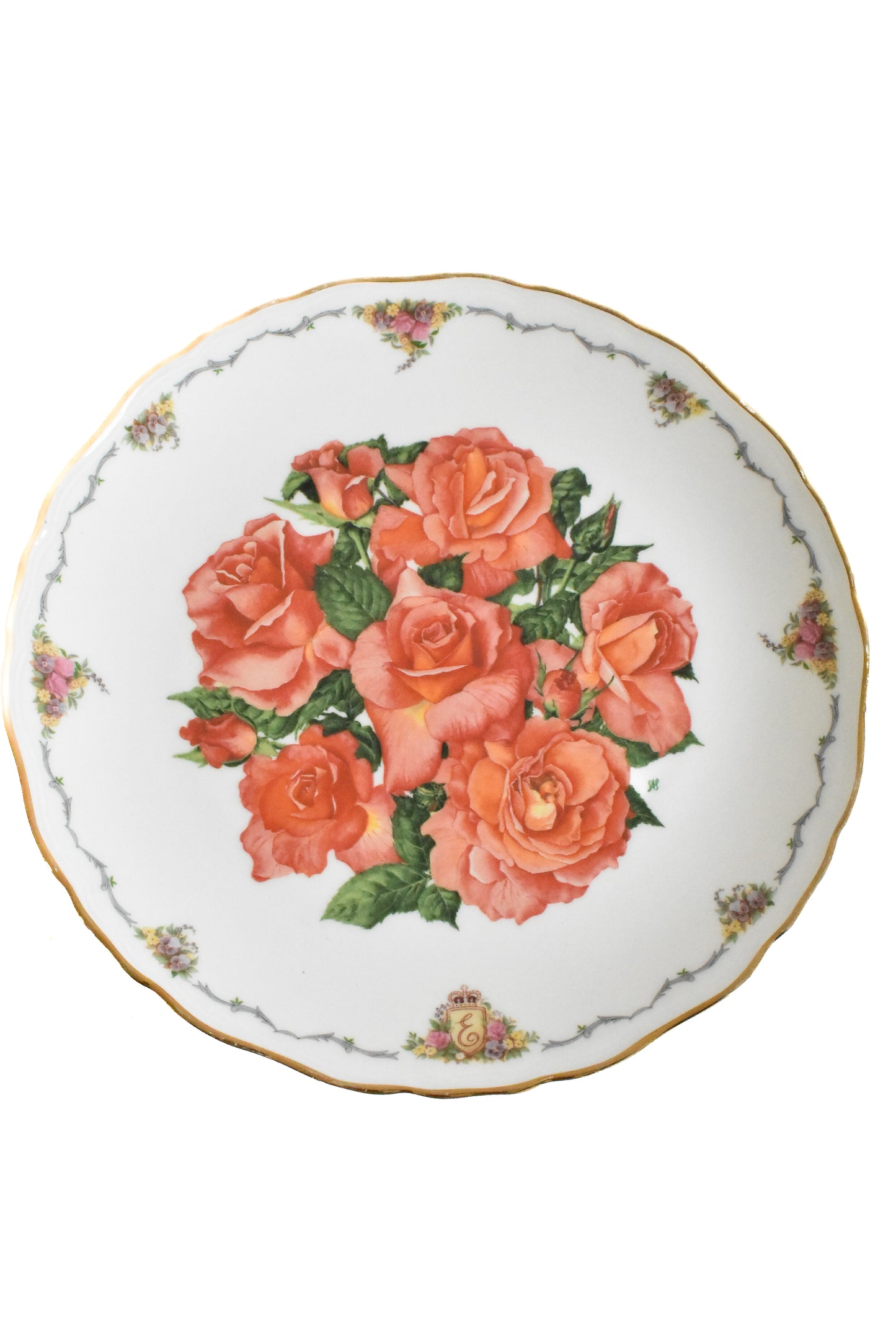 Vintage Royal Albert Bone China 'Elizabeth of Glamis' Plate, Queen Mothers Favourite Flower Collection