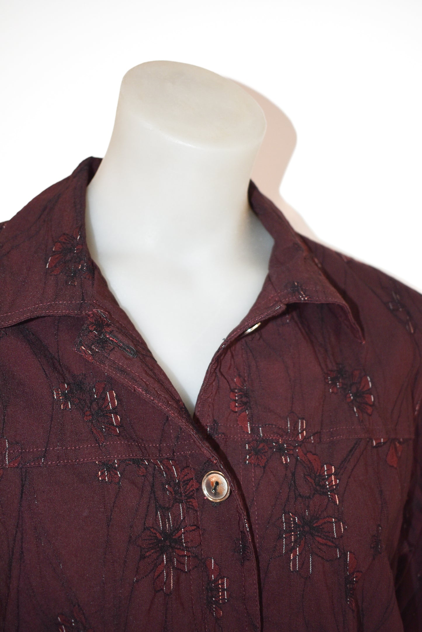 Agenda brown button down shirt, 12