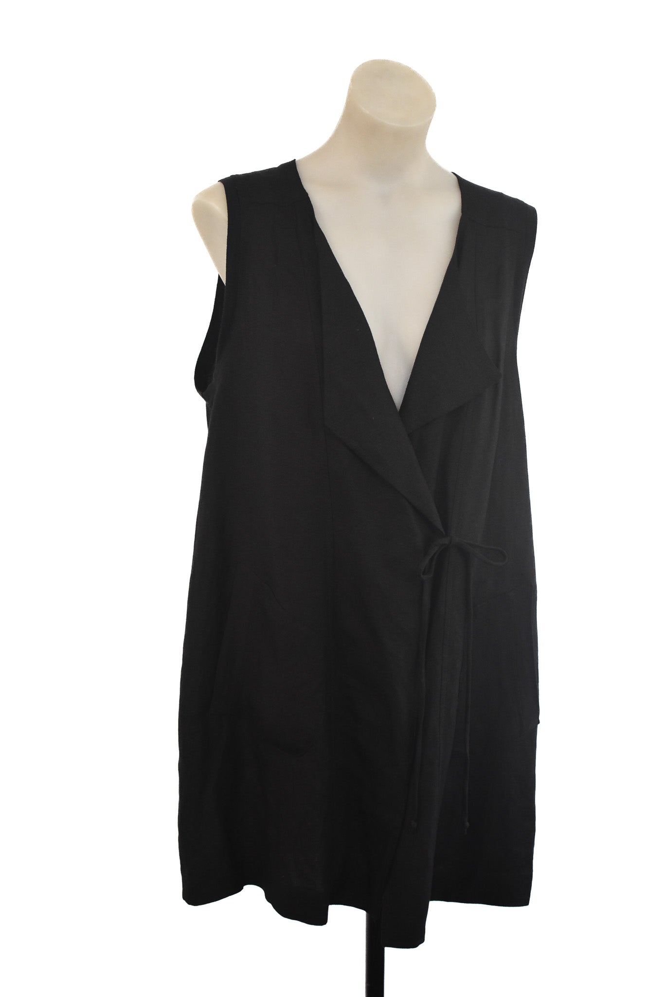 Visage NZ Made black wrap tunic, L