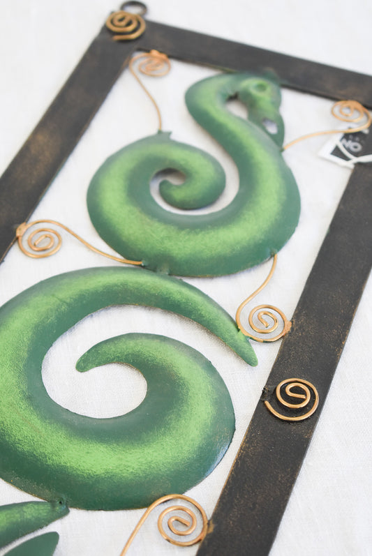 Handcrafted Koru metalwork decor