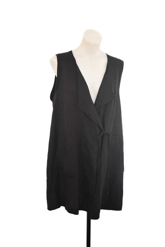 Visage NZ Made black wrap tunic, L