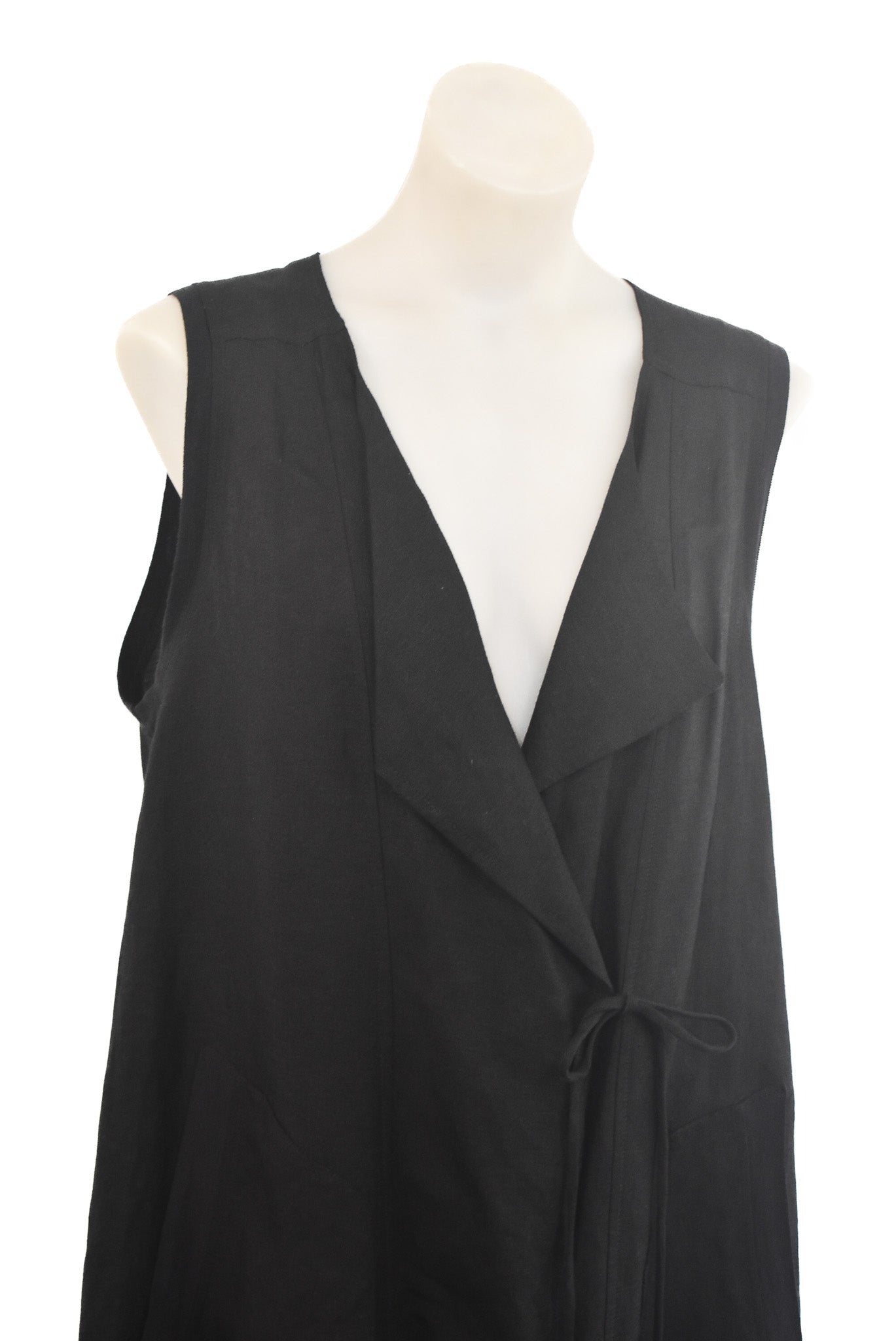 Visage NZ Made black wrap tunic, L