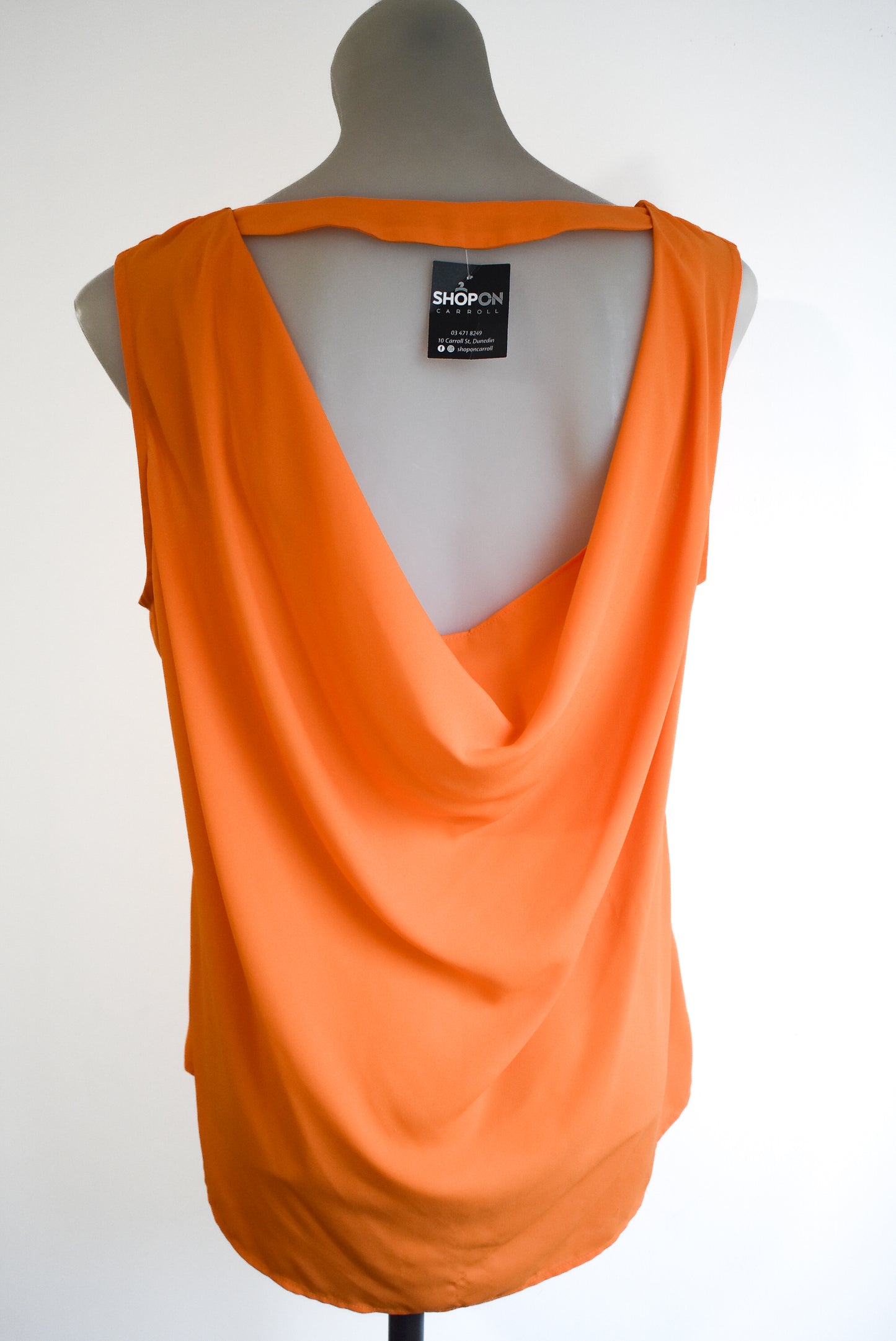 Stella orange sleeveless blouse, 12