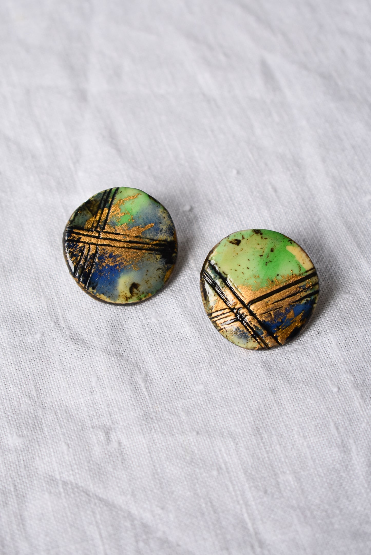 Funky clay stud earrings