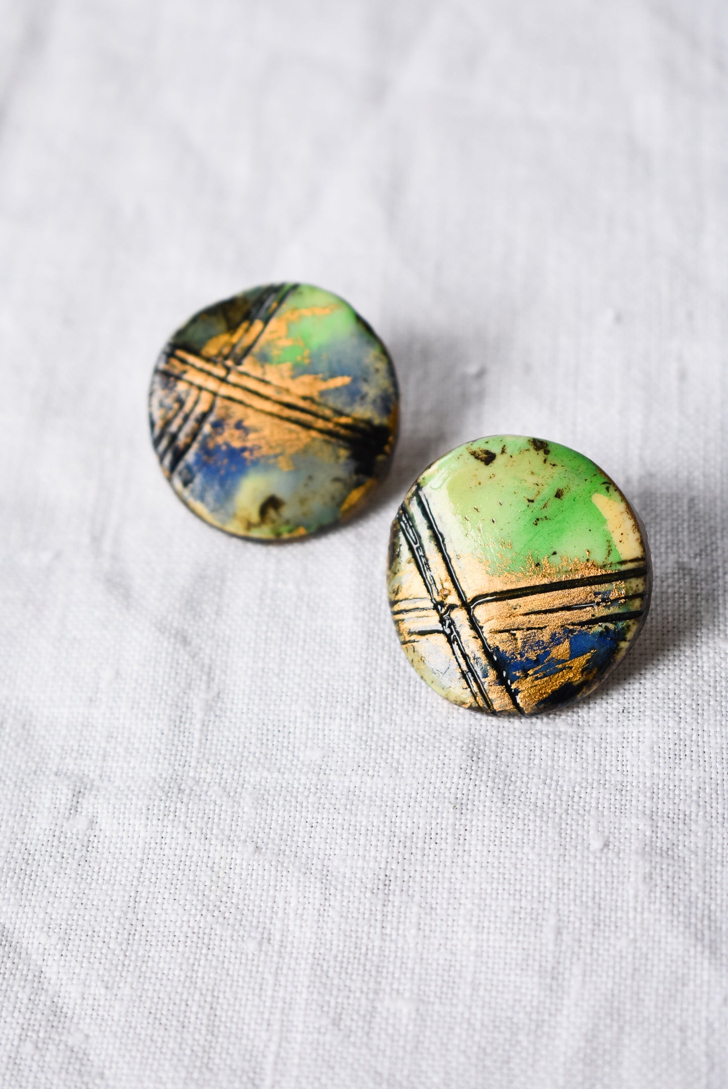 Funky clay stud earrings