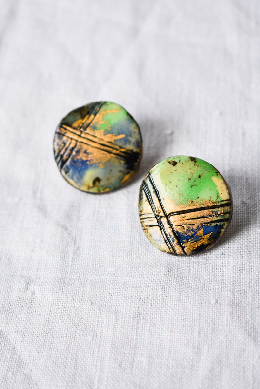 Funky clay stud earrings