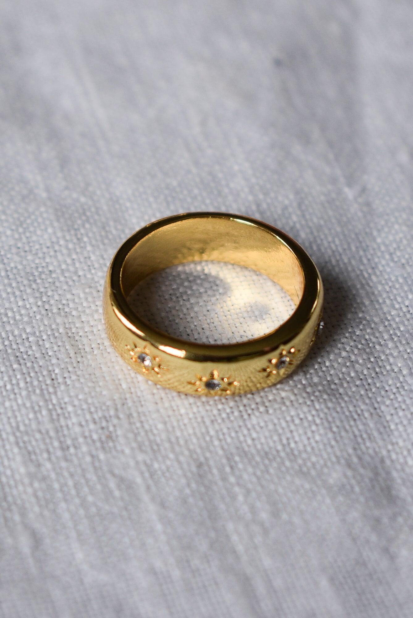 Stary night golden chunky ring