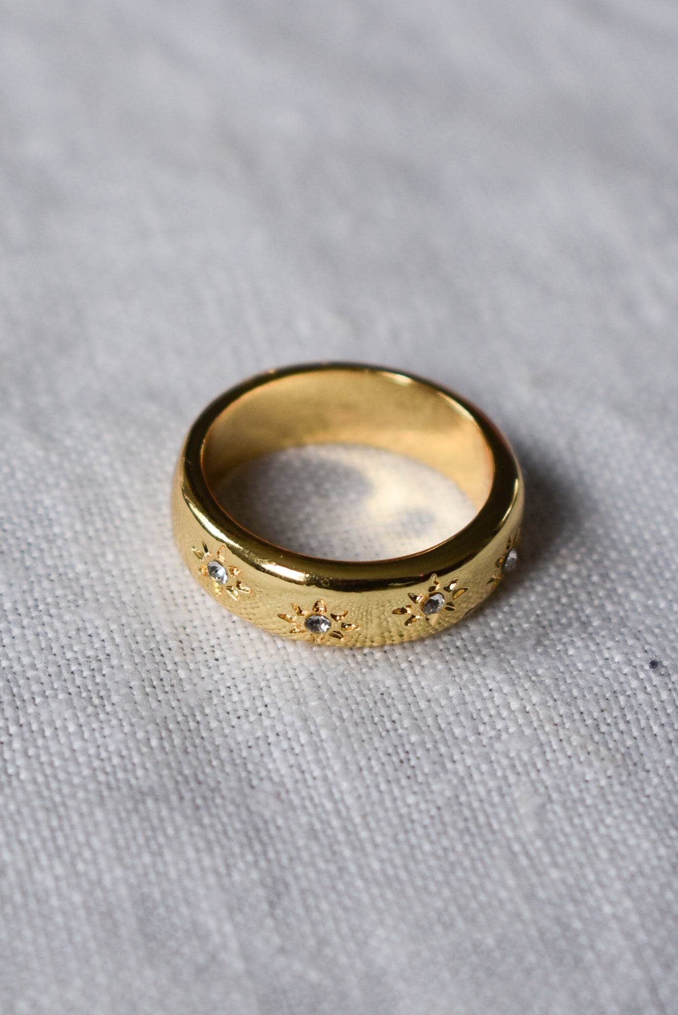 Stary night golden chunky ring