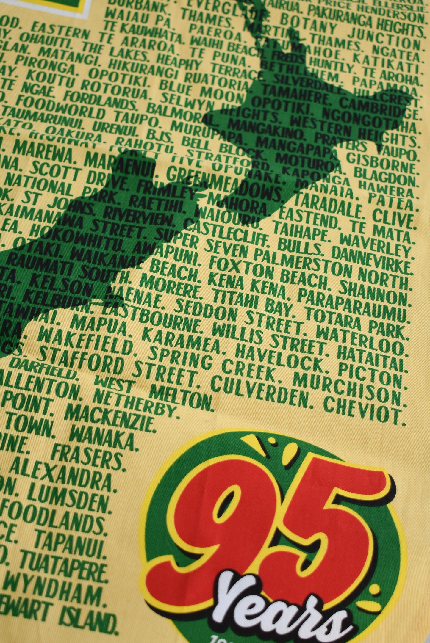 4 Square Kiwiana 95 years celebration tea towel