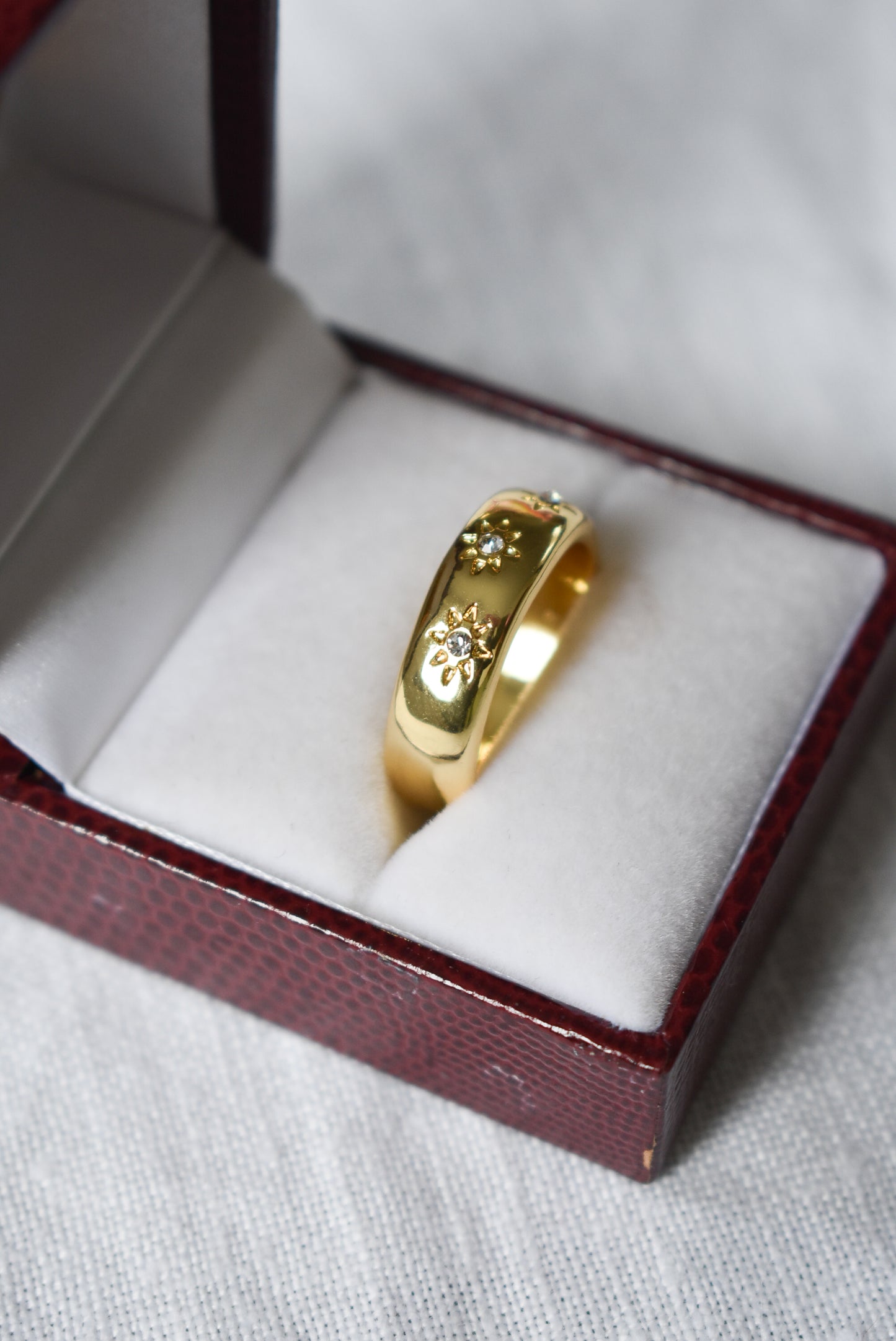 Stary night golden chunky ring