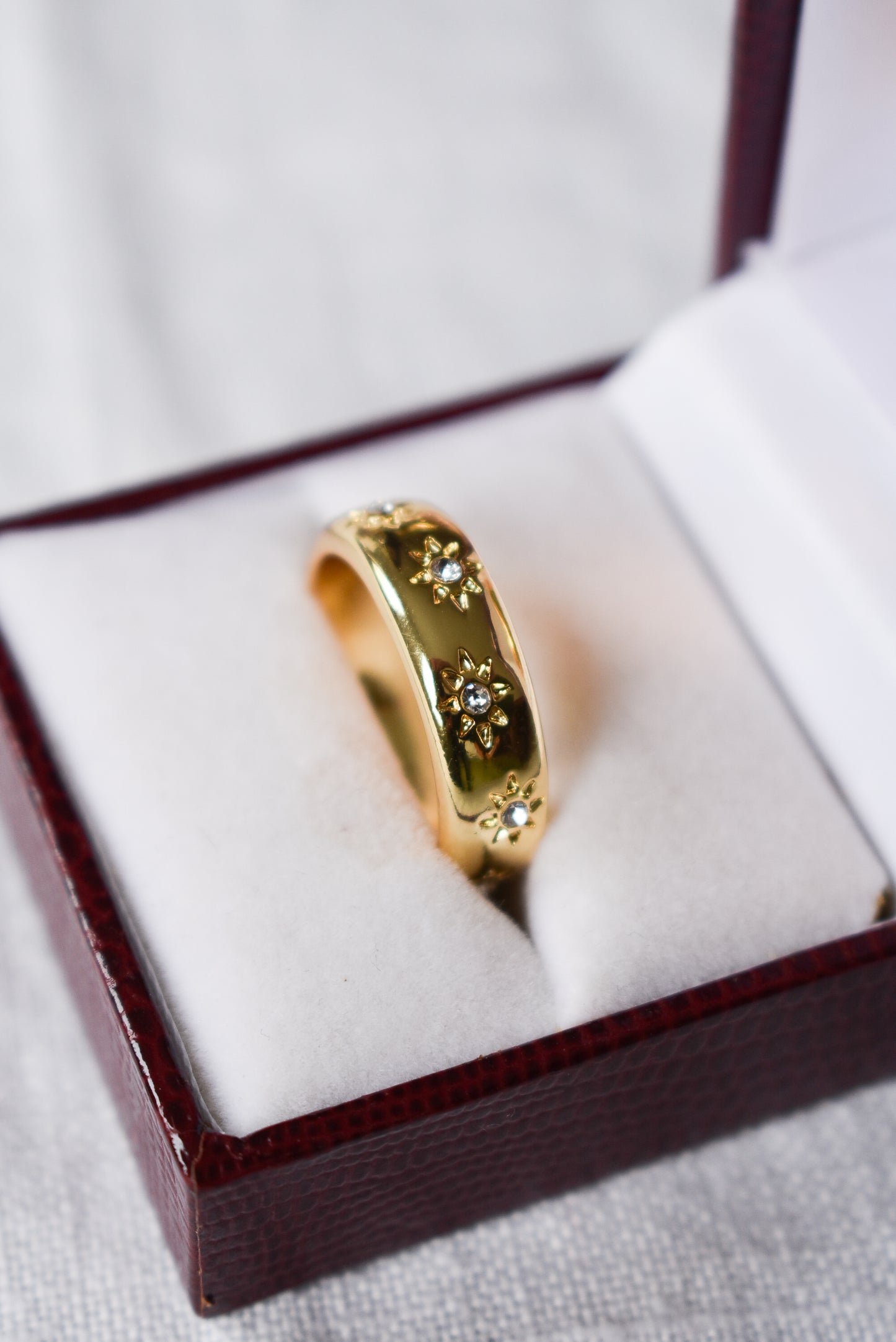 Stary night golden chunky ring