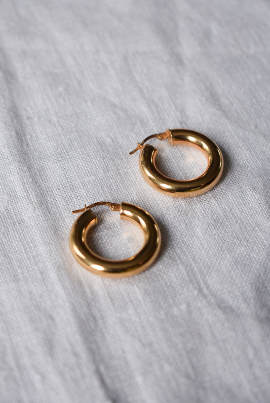 Golden chunky hoop earrings