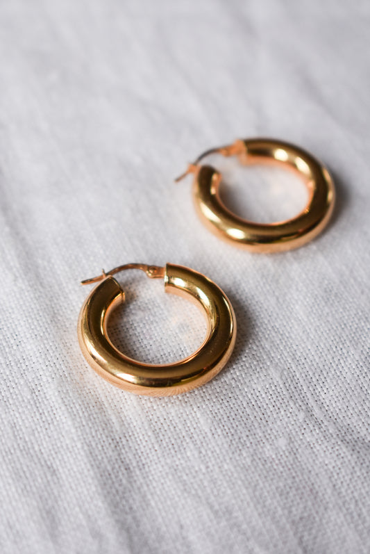 Golden chunky hoop earrings