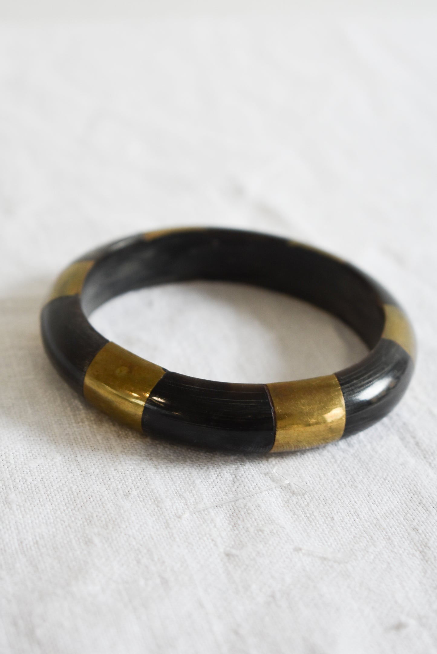 Retro Golden chunky wooden bangle